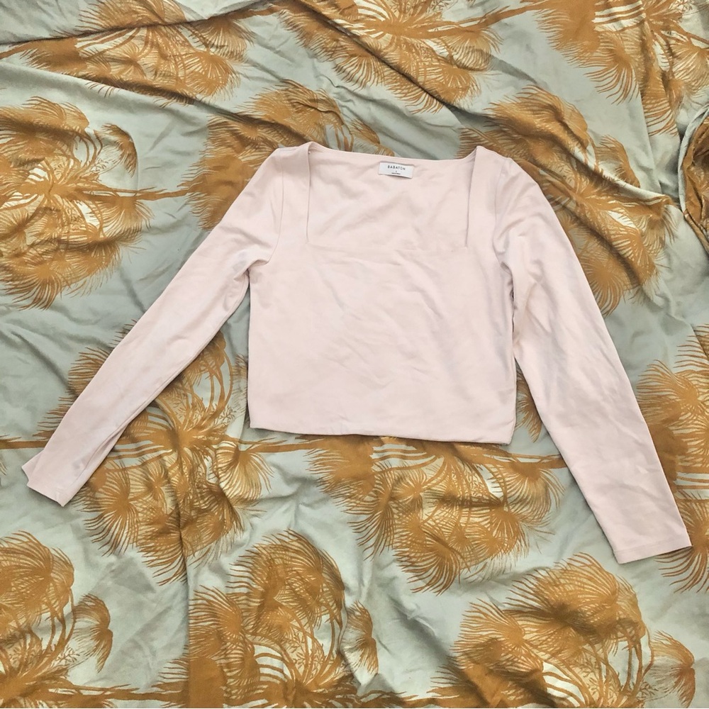 Babaton contour squareneck ls L very light peach? neutral colour